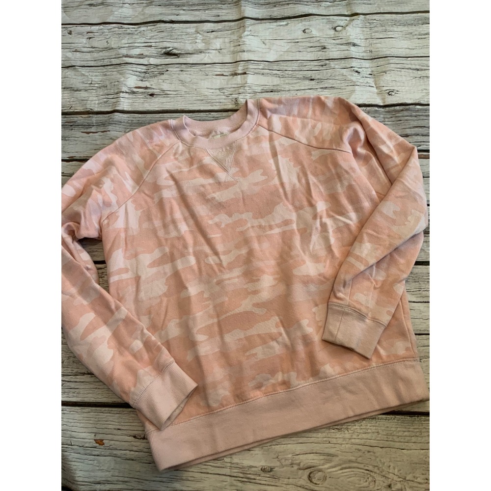 Lucky‎ Brand Pink Camo Crewneck Sweatshirt Raglan Sleeve Pullover Small